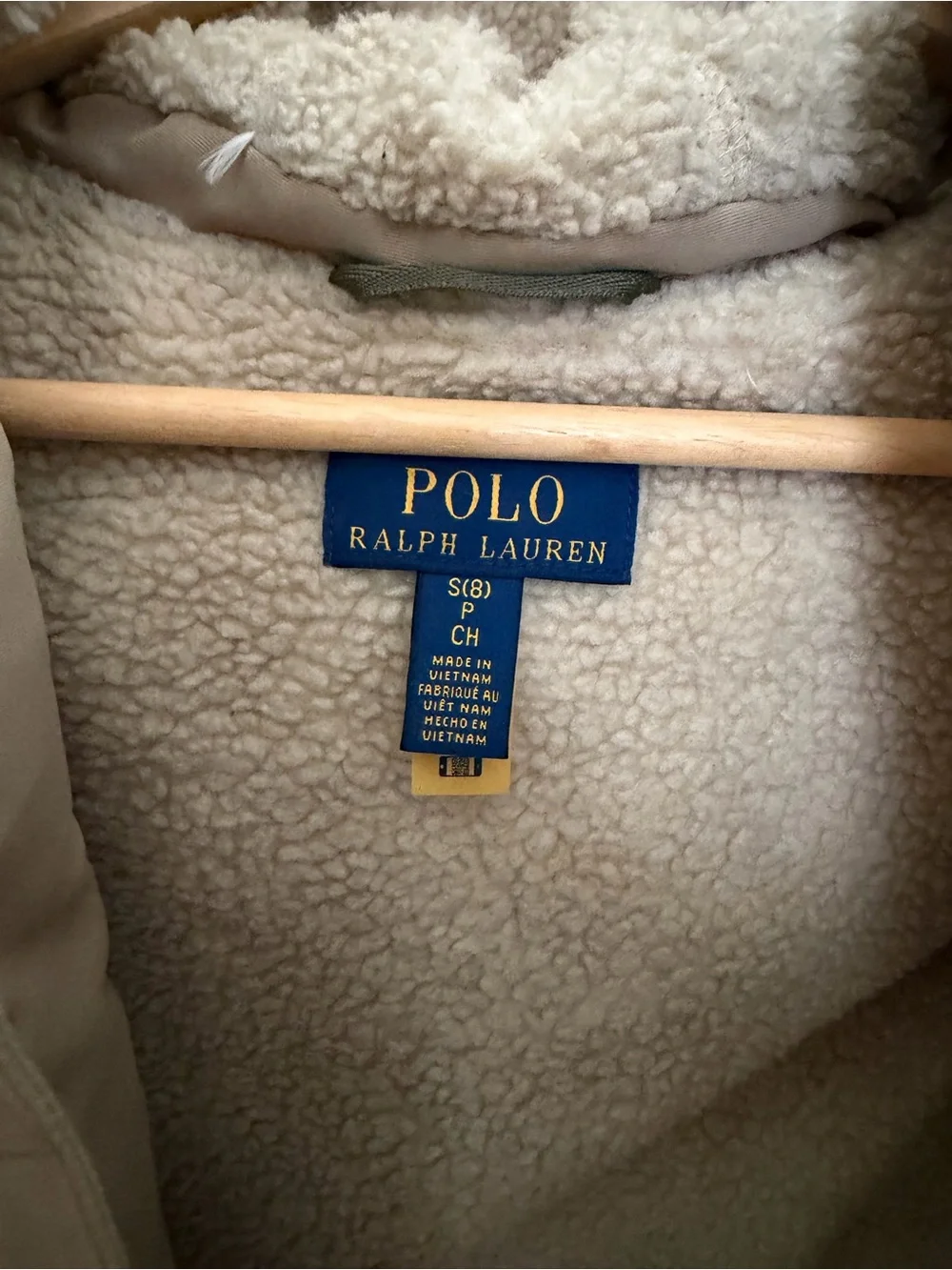 Polo by Ralph Lauren Cream Sherpa-Lined Jacket for Kids